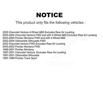 [Avant] Kit d'ensemble de jambe de suspension avec ressort hélicoïdal pour Chevrolet Venture Pontiac Montana Oldsmobile Silhouette Trans Sport KM-100194