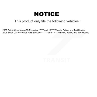 [Avant] Kit d'ensemble de jambe de suspension avec ressort hélicoïdal pour 2005 Buick LaCrosse Allure Excludes 17" 18" Wheels Police Taxi Models Non-ABS KM-100231