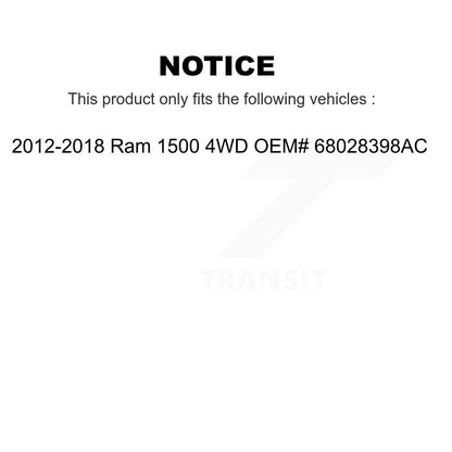 [Avant Gauche] Arbre de transmission CV pour 2012-2018 Ram 1500 4WD KN7-100036