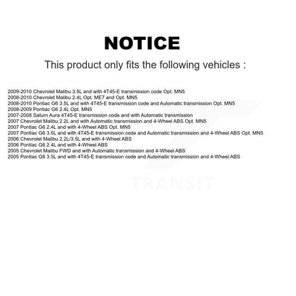 [Avant Gauche] Arbre de transmission CV pour Chevrolet Malibu Pontiac G6 Saturn Aura KN7-100042