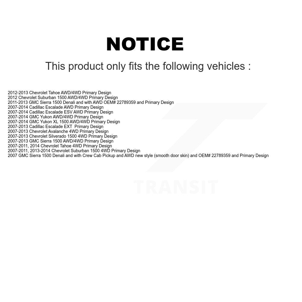 [Avant Gauche] Arbre de transmission CV pour Chevrolet GMC Sierra 1500 Silverado Avalanche XL KN7-100046