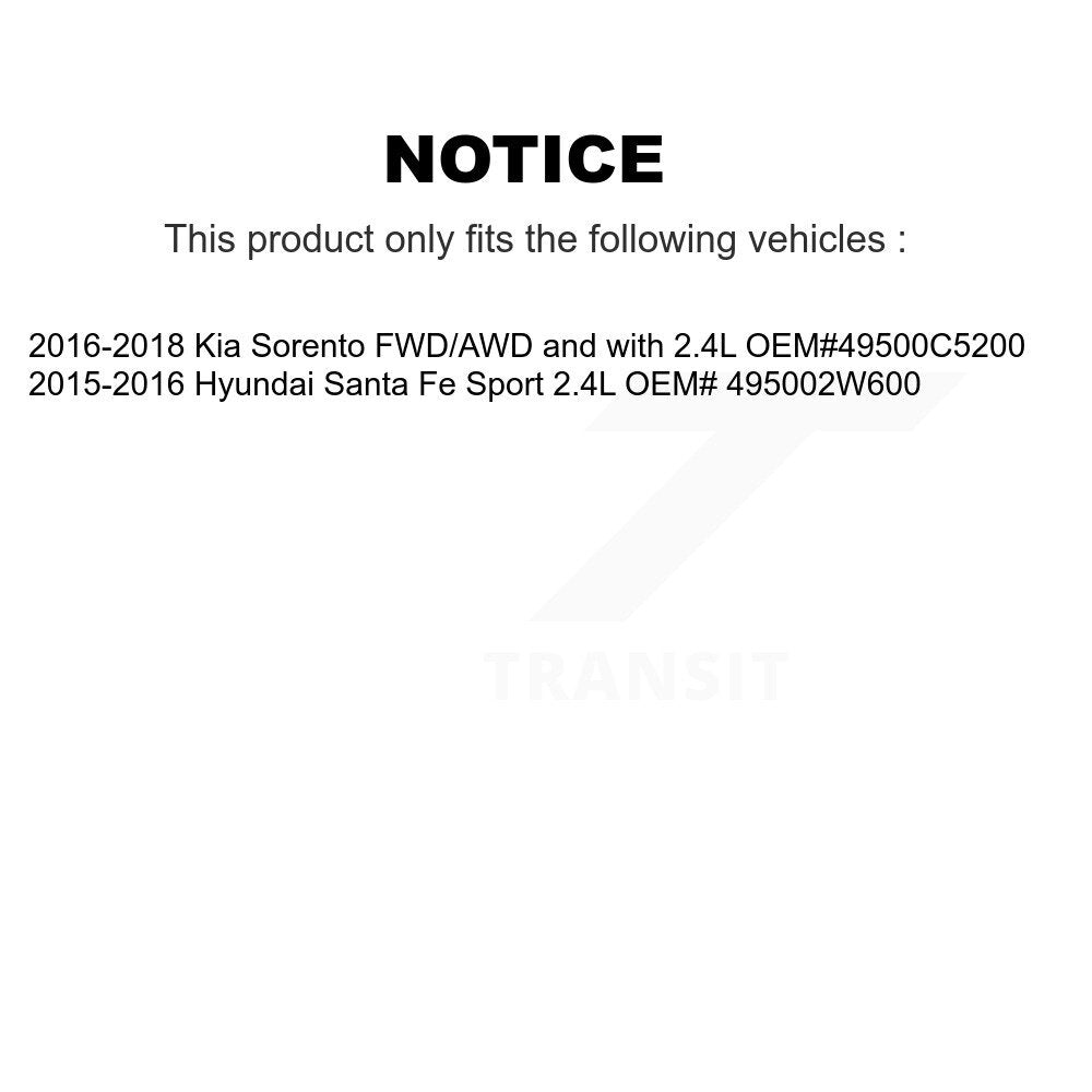 [Avant Gauche] Arbre de transmission CV pour Kia Sorento Hyundai Santa Fe Sport KN7-100057