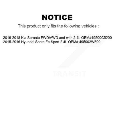 [Avant Gauche] Arbre de transmission CV pour Kia Sorento Hyundai Santa Fe Sport KN7-100057