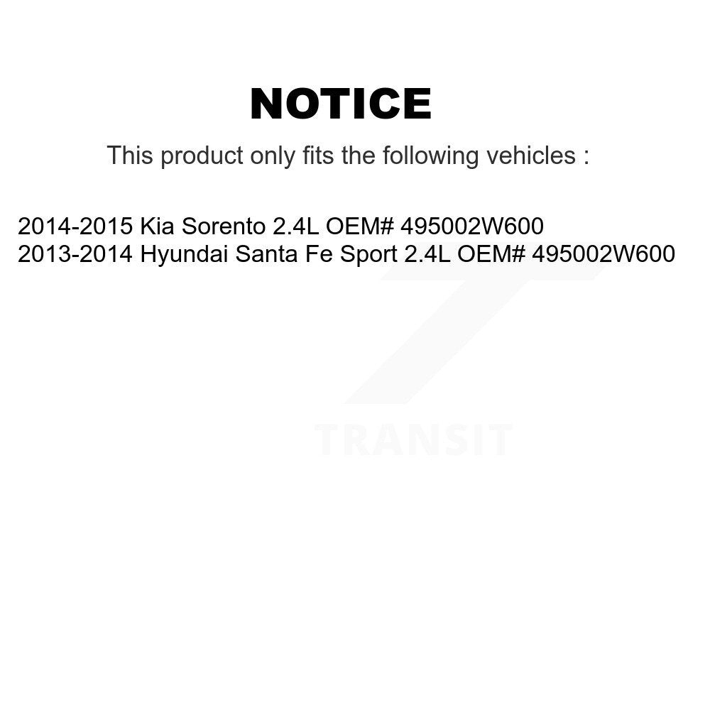 [Avant Gauche] Arbre de transmission CV pour Hyundai Santa Fe Sport Kia Sorento 2.4L KN7-100059