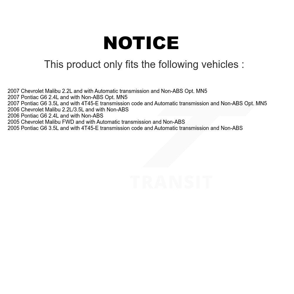 [Avant Gauche] Arbre de transmission CV pour Chevrolet Malibu Pontiac G6 KN7-100073