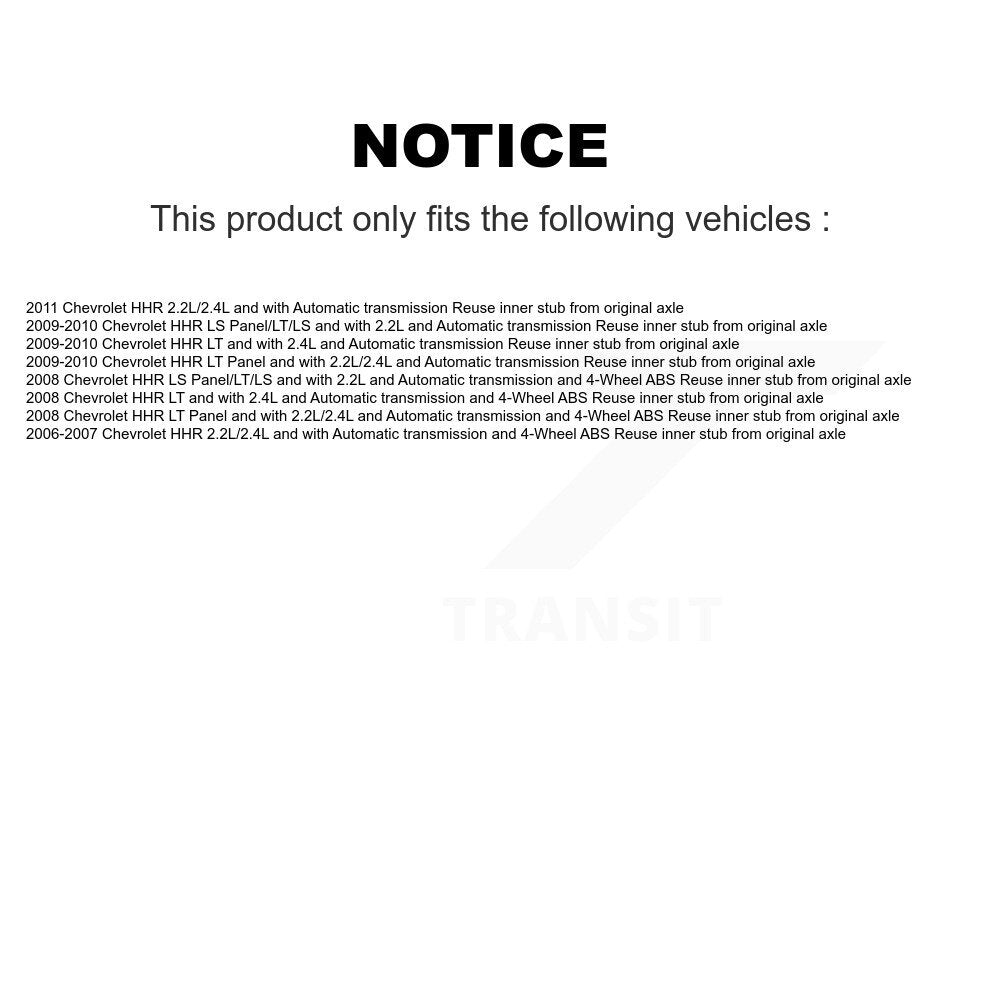 [Avant Gauche] Arbre de transmission CV pour Chevrolet HHR KN7-100098