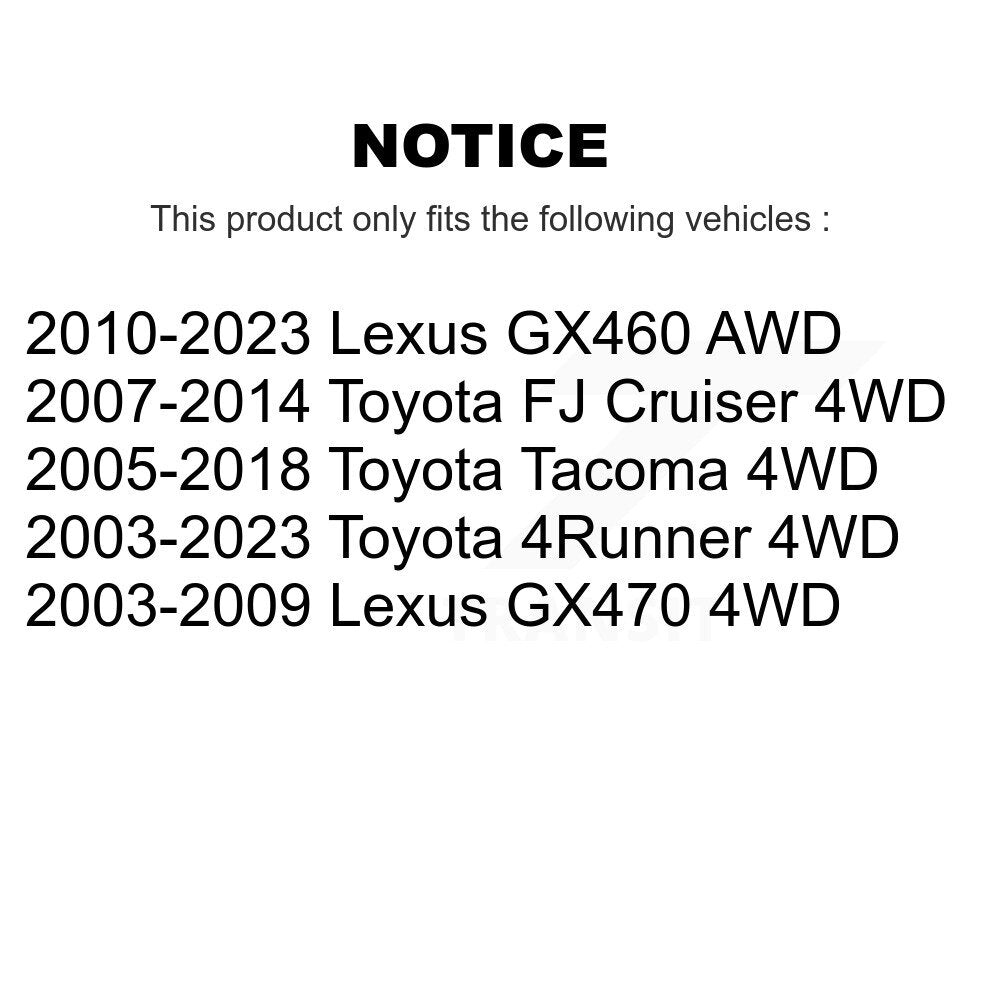 [Avant Gauche] Arbre de transmission CV pour Toyota Tacoma 4Runner FJ Cruiser Lexus GX460 KN7-100099
