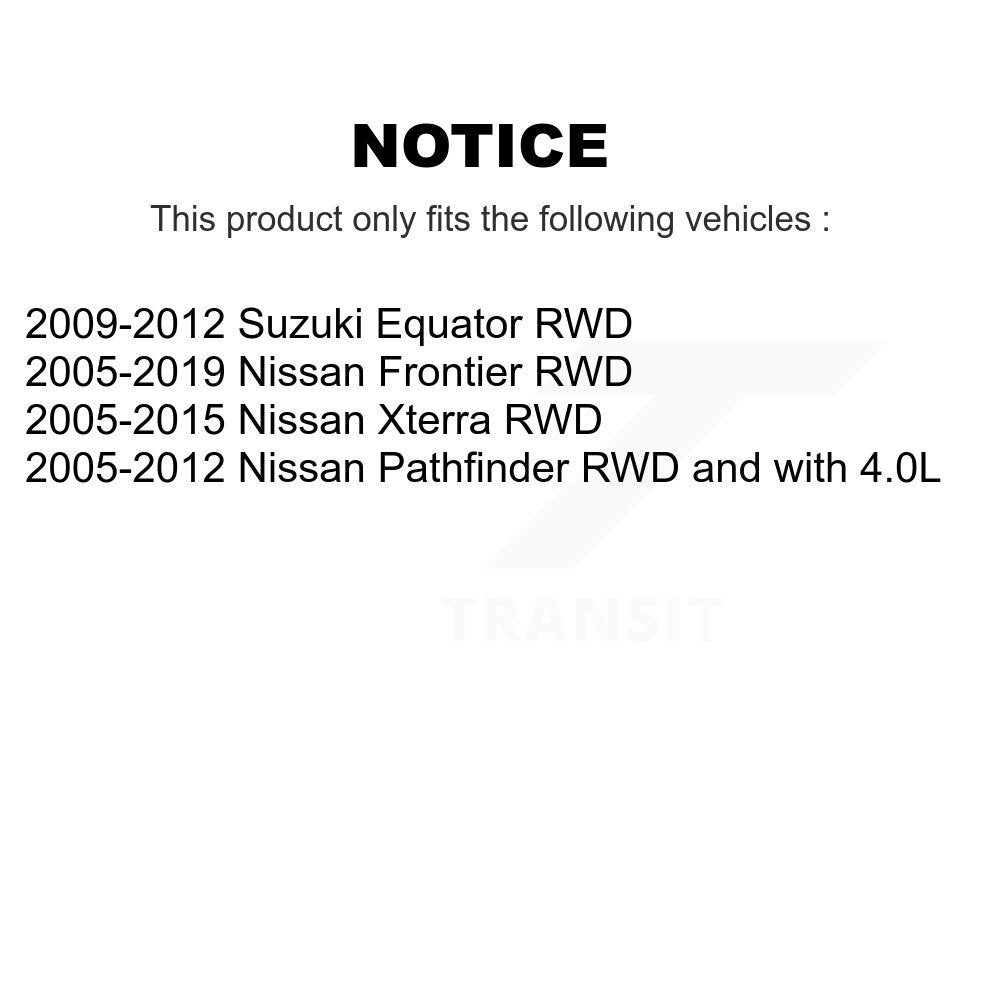 [Avant Gauche] Arbre de transmission CV pour Nissan Frontier Pathfinder Xterra Suzuki Equator KN7-100113