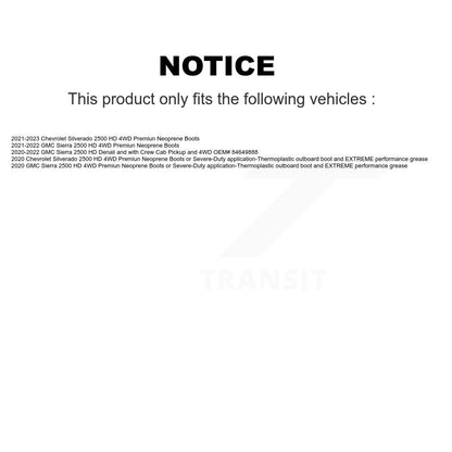 [Avant Gauche] Arbre de transmission CV pour Chevrolet GMC Silverado 2500 HD Sierra 3500 KN7-100119