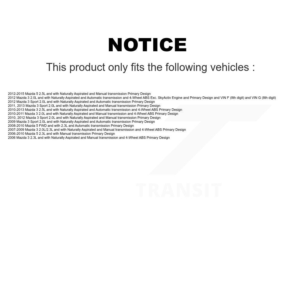 [Avant Gauche] Arbre de transmission CV pour Mazda 3 5 Sport KN7-100177