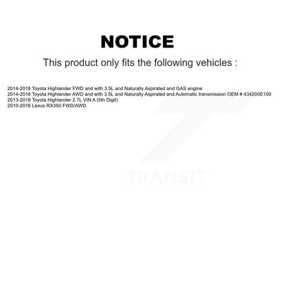 [Avant Gauche] Arbre de transmission CV pour Toyota Highlander Lexus RX350 KN7-100217