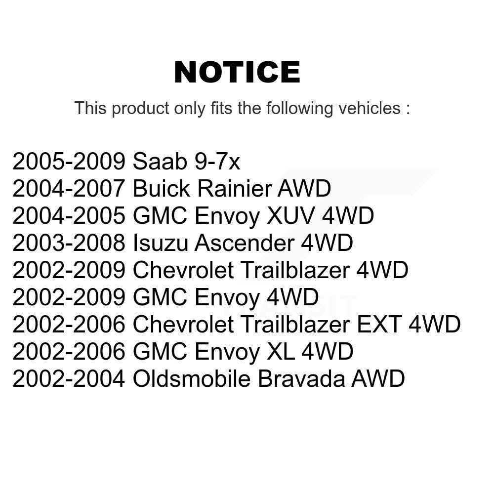 [Avant Droite] Arbre de transmission CV pour Chevrolet GMC Trailblazer Envoy XL EXT Buick KN7-100298