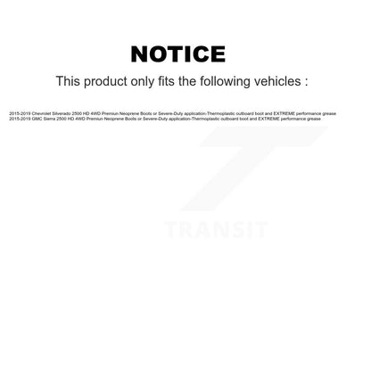 [Avant Droite] Arbre de transmission CV pour GMC Chevrolet Sierra 2500 HD Silverado 3500 4WD KN7-100300