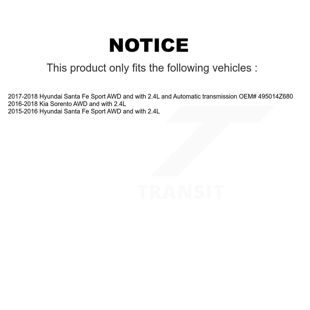 [Avant Droite] Arbre de transmission CV pour Hyundai Santa Fe Sport Kia Sorento KN7-100315