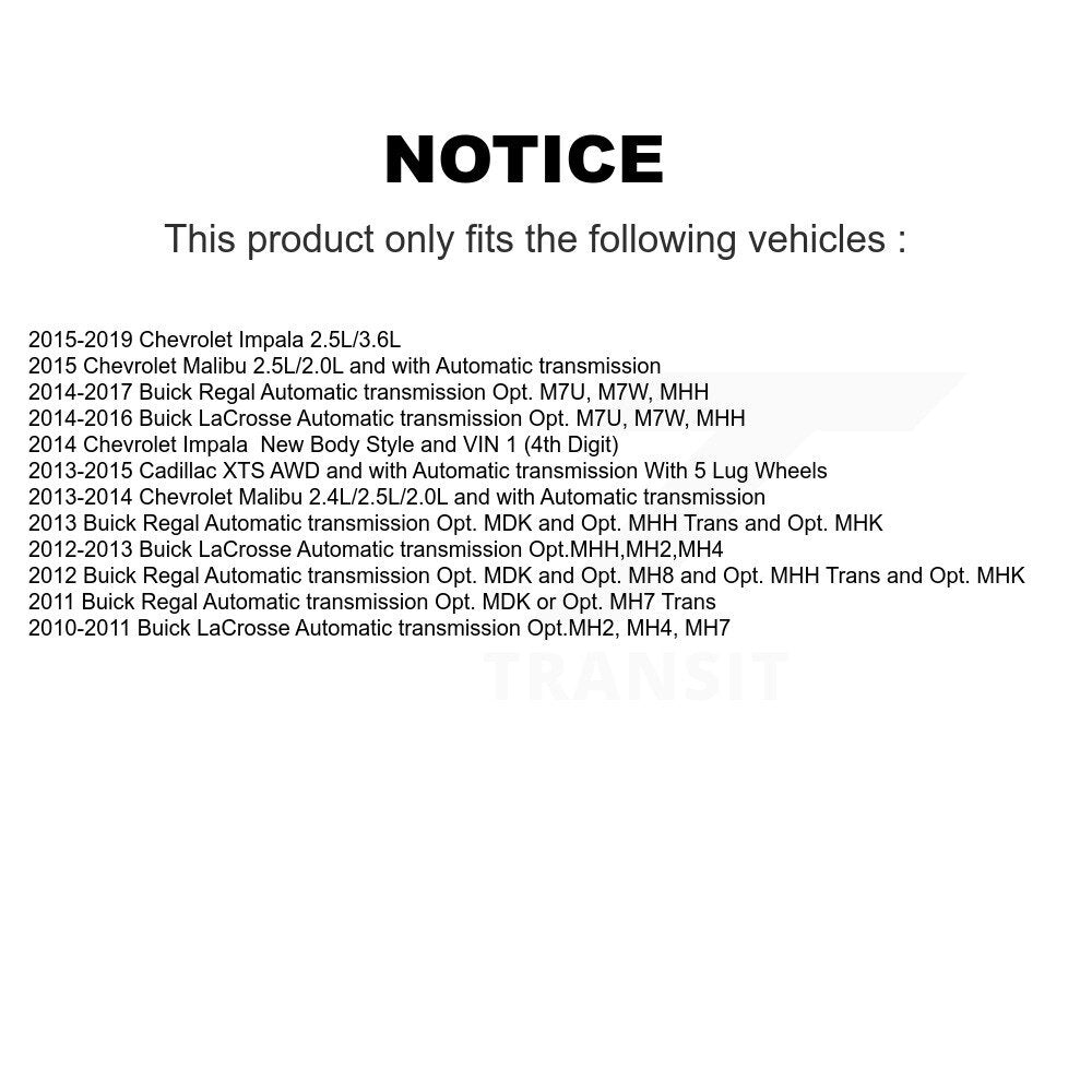[Avant Droite] Arbre de transmission CV pour Chevrolet Buick Malibu Impala LaCrosse Regal KN7-100332