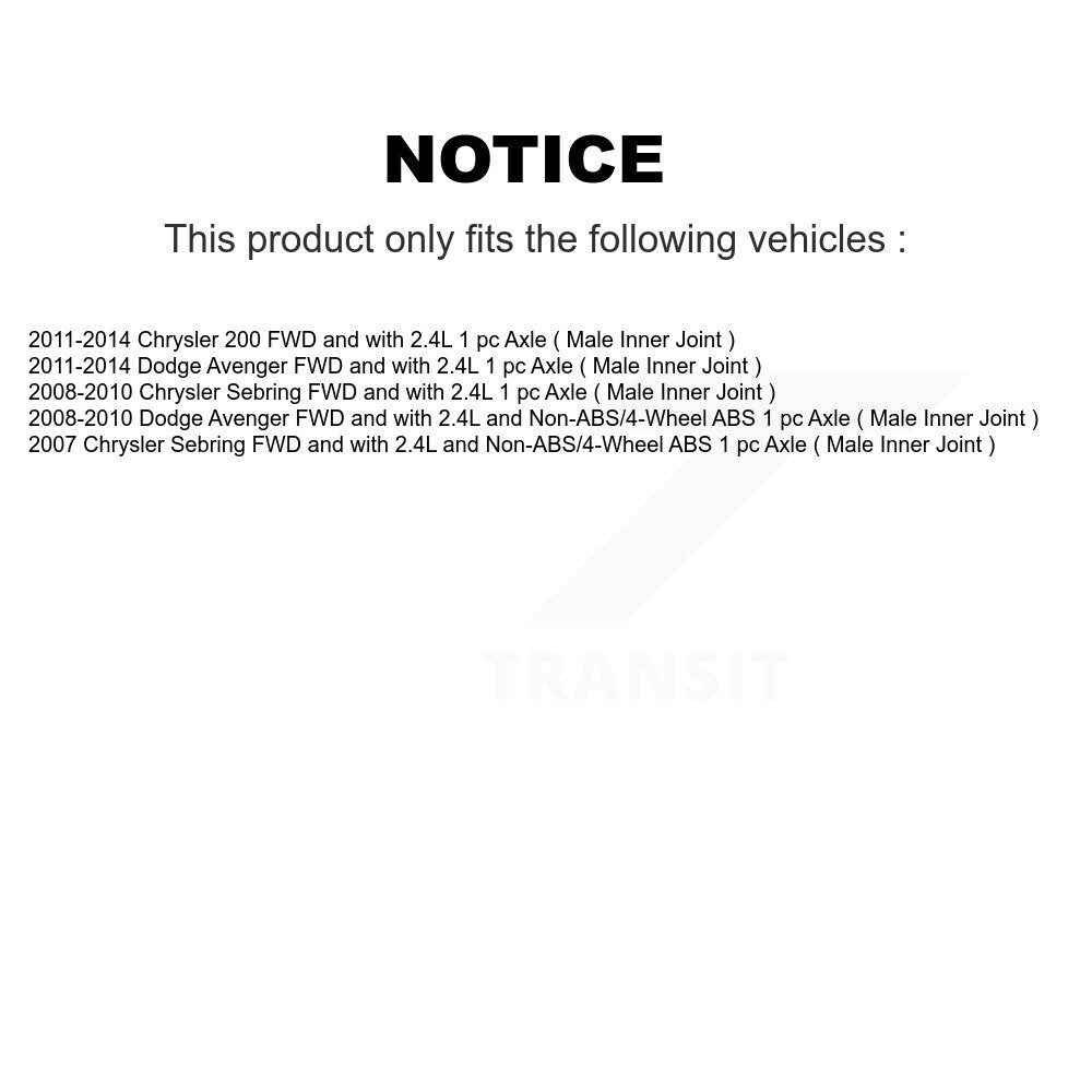 [Avant] Arbre de transmission CV pour Chrysler 200 Dodge Avenger Sebring KN7-100385