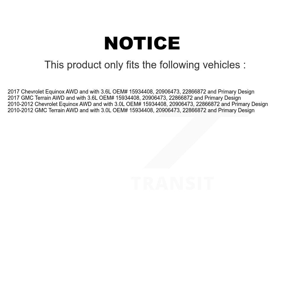 [Avant et Arrière] Arbre de transmission CV pour Chevrolet Equinox GMC Terrain KN7-100493