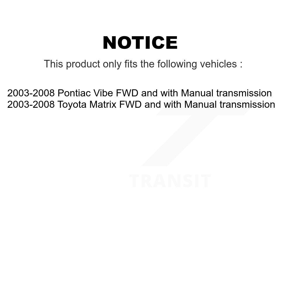 [Avant] Arbre de transmission CV pour Toyota Matrix Pontiac Vibe FWD with Manual transmission KN7-100518