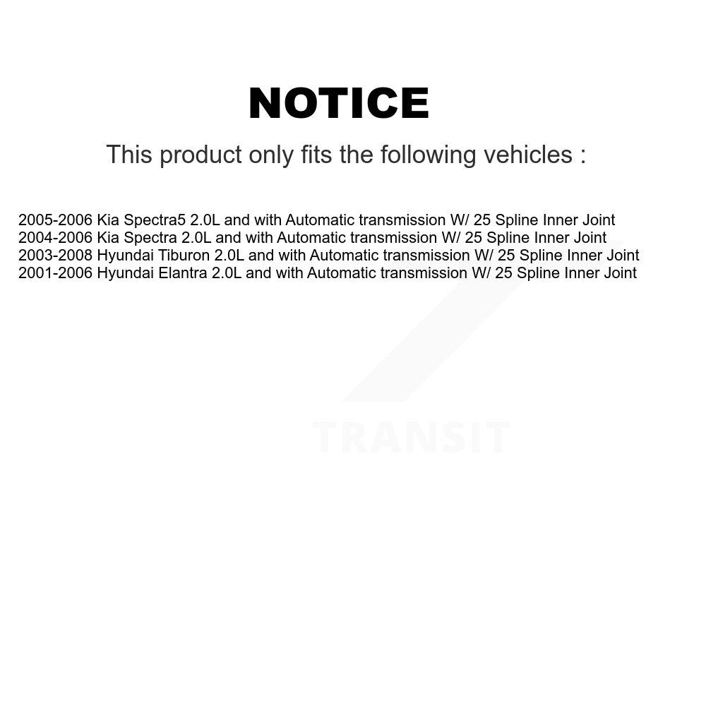[Avant] Arbre de transmission CV pour Hyundai Elantra Tiburon Kia Spectra Spectra5 KN7-100562
