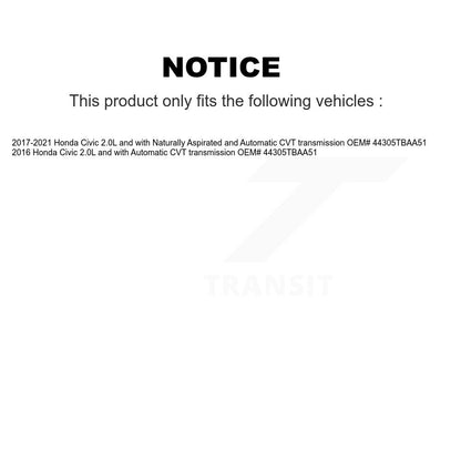 [Avant Droite] Arbre de transmission CV pour Honda Civic KN7-100616