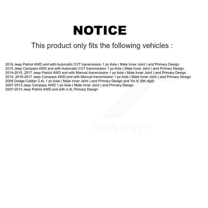 [Avant Droite] Arbre de transmission CV pour Jeep Patriot Compass Dodge Caliber KN7-100637