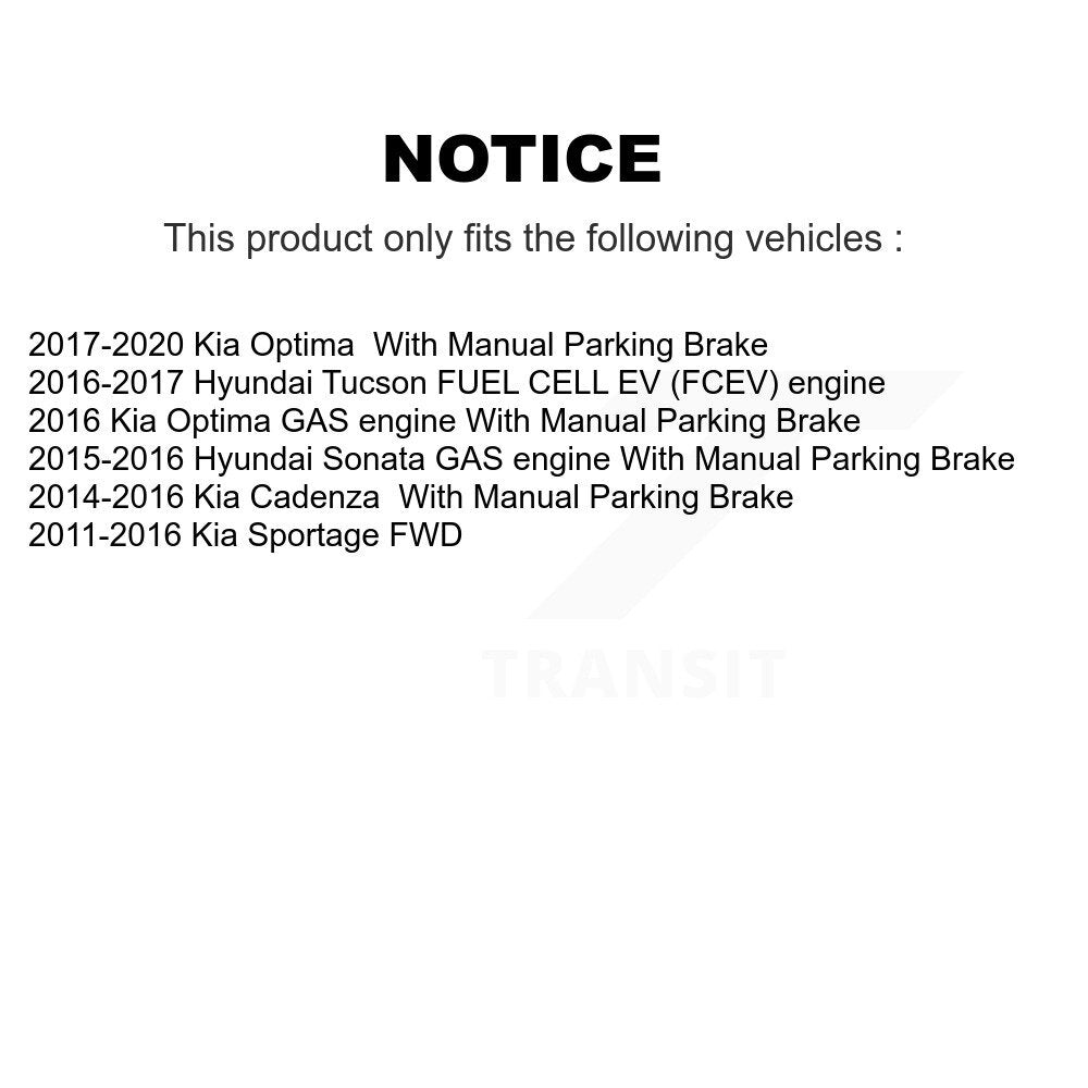 [Arrière] Sabot de frein de stationnement pour Hyundai Tucson Kia Sportage Sonata Optima KNH-100010