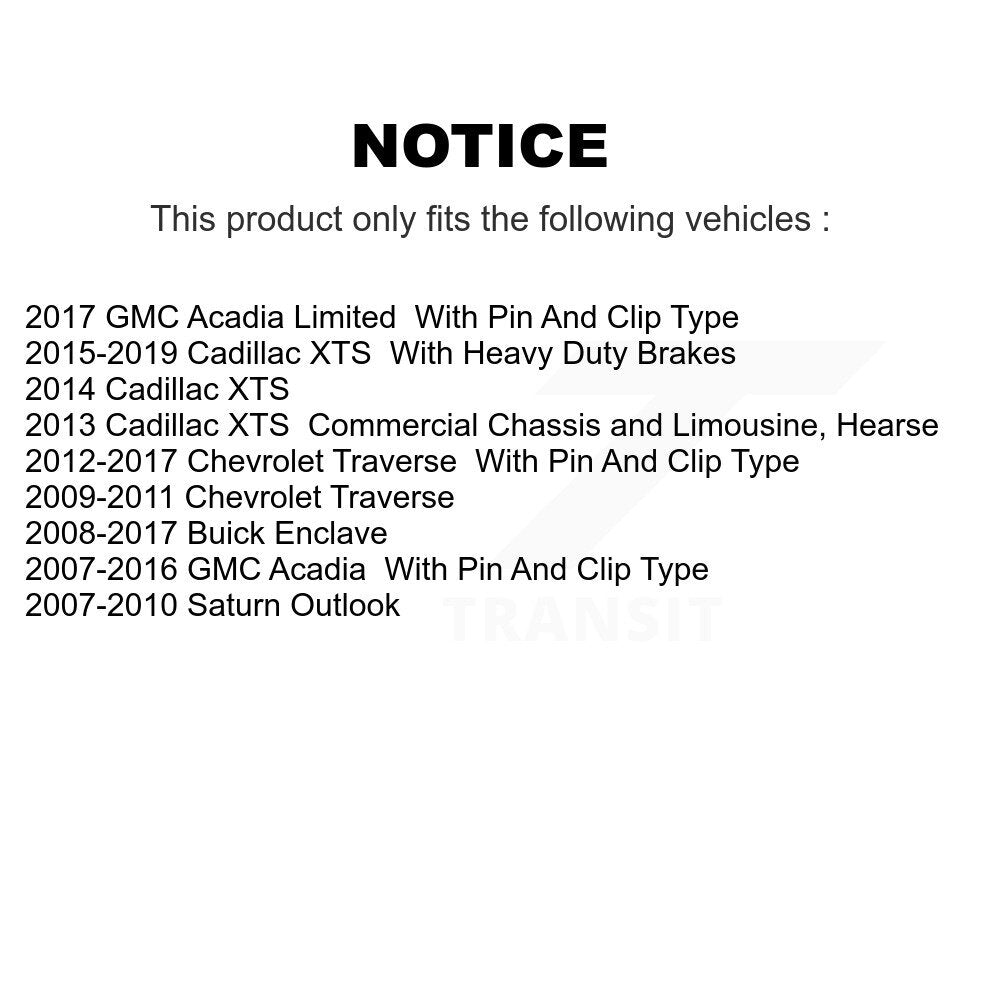 [Arrière] Sabot de frein de stationnement pour GMC Acadia Buick Enclave Chevrolet Traverse XTS KNH-100046
