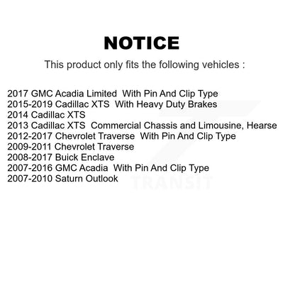 [Arrière] Sabot de frein de stationnement pour GMC Acadia Buick Enclave Chevrolet Traverse XTS KNH-100046