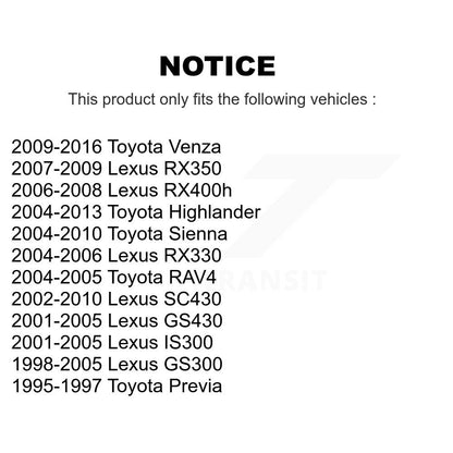[Arrière] Sabot de frein de stationnement pour Toyota Venza Sienna Highlander Lexus RX350 RX330 KNH-100048