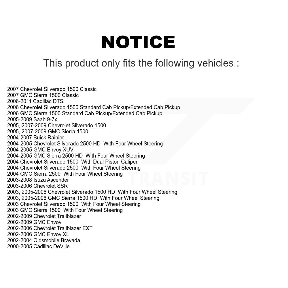 [Arrière] Sabot de frein de stationnement pour Chevrolet GMC Silverado 1500 Sierra 2500 HD DTS KNH-100064