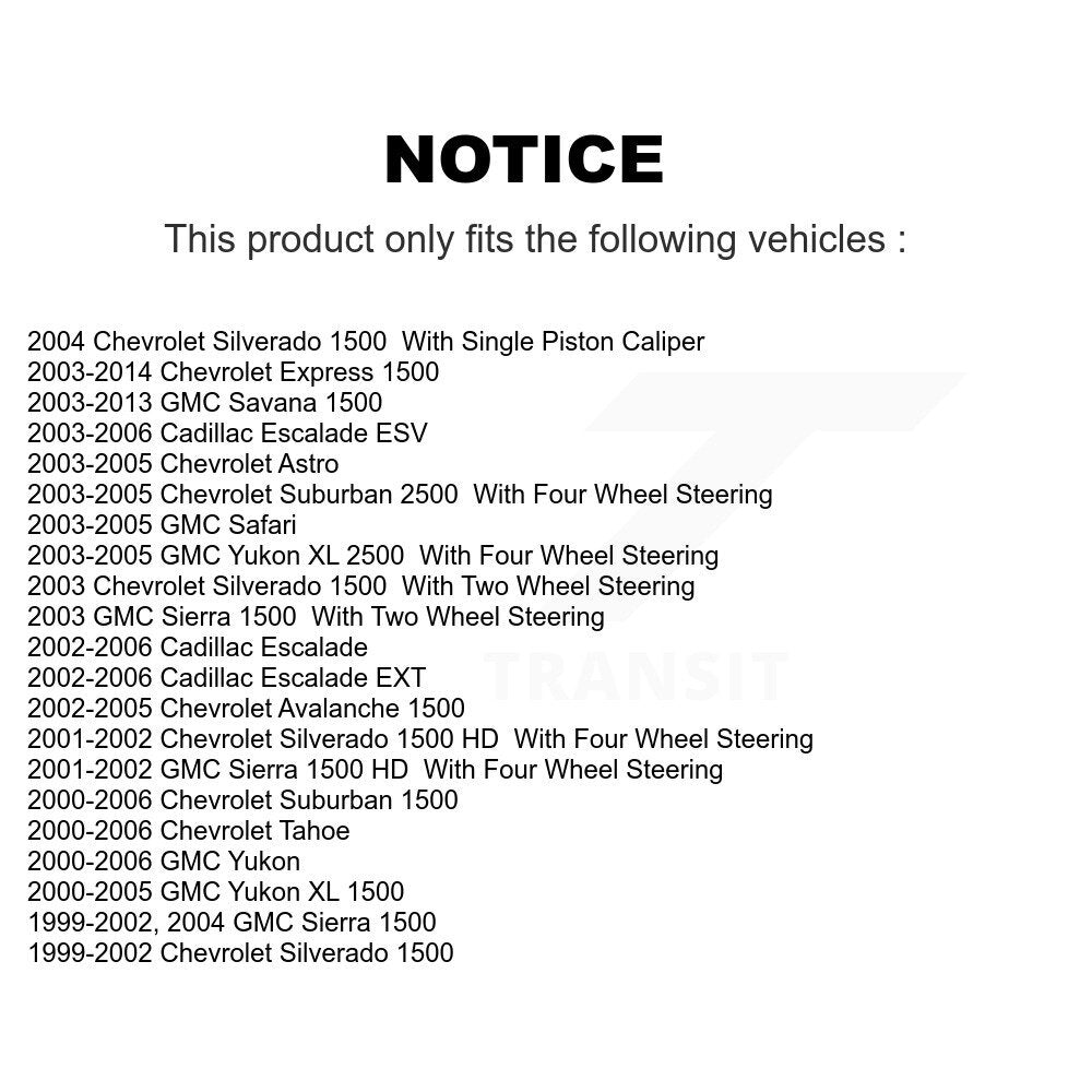 [Arrière] Sabot de frein de stationnement pour Chevrolet GMC Silverado 1500 Sierra Avalanche XL KNH-100066