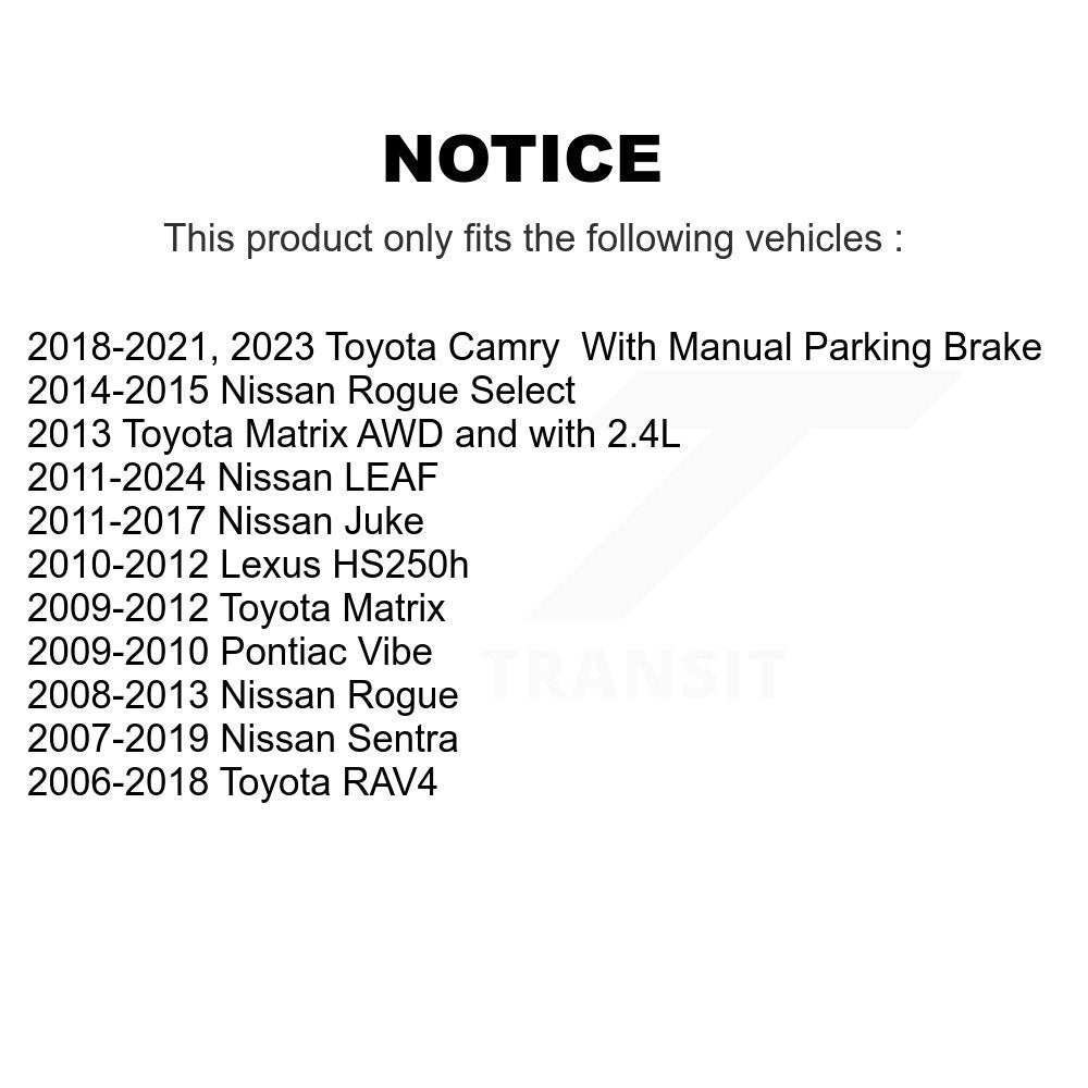 [Arrière] Sabot de frein de stationnement pour Toyota RAV4 Nissan Sentra Matrix Rogue Camry KNH-100073