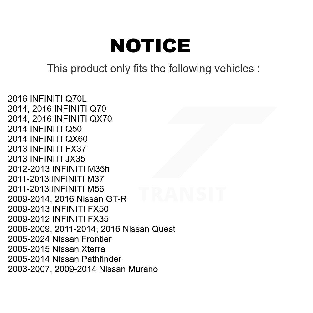 [Arrière] Sabot de frein de stationnement pour Nissan Frontier Murano Pathfinder INFINITI QX60 KNH-100075