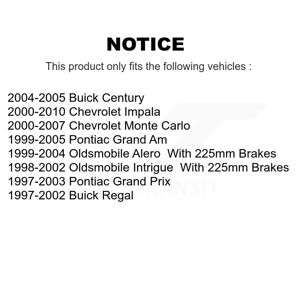 [Arrière] Sabot de frein de stationnement pour Chevrolet Impala Pontiac Grand Am Oldsmobile KNH-100087