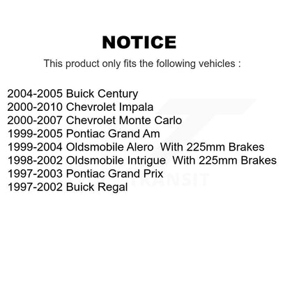 [Arrière] Sabot de frein de stationnement pour Chevrolet Impala Pontiac Grand Am Oldsmobile KNH-100087