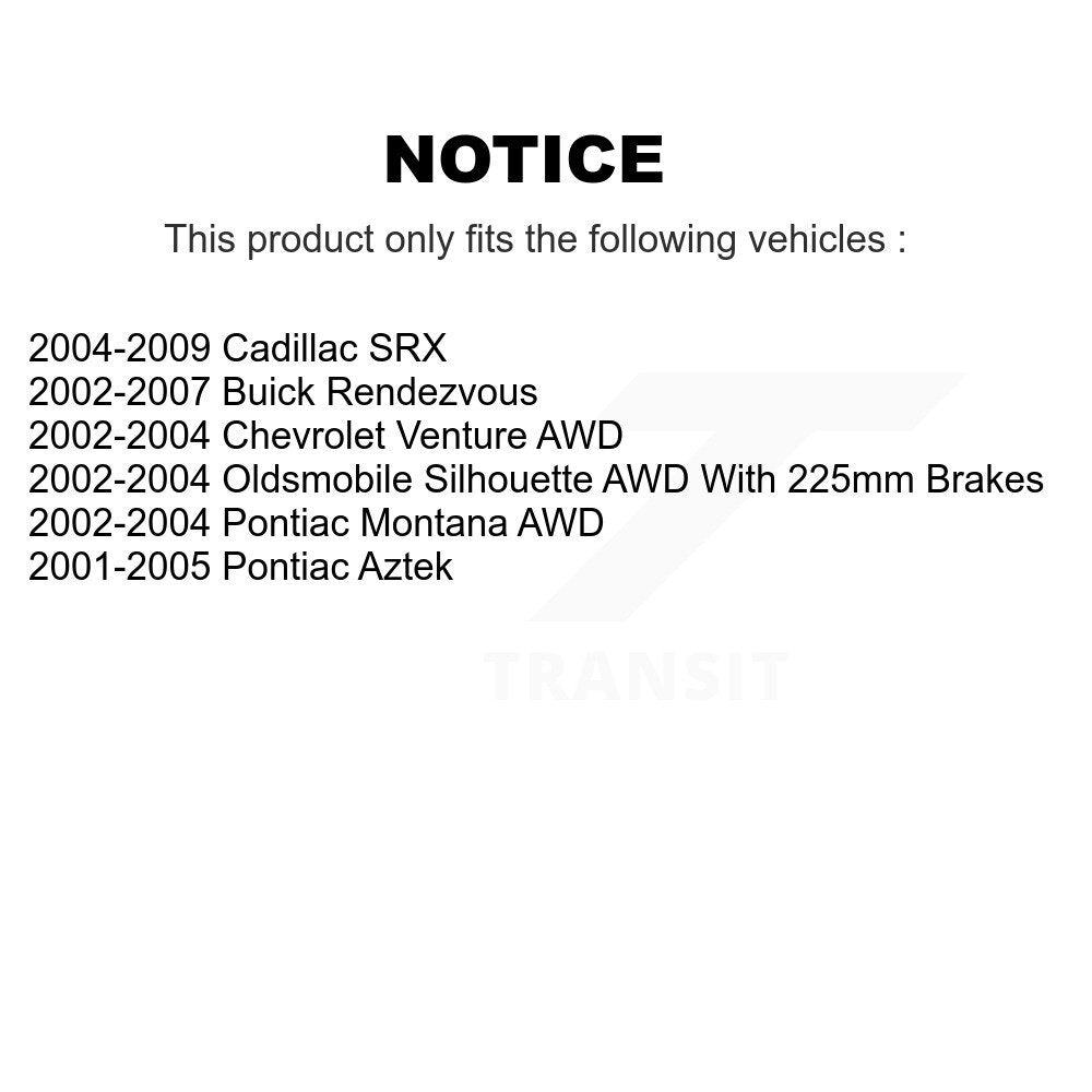 [Arrière] Sabot de frein de stationnement pour Buick Rendezvous Pontiac Montana Chevrolet SRX KNH-100088