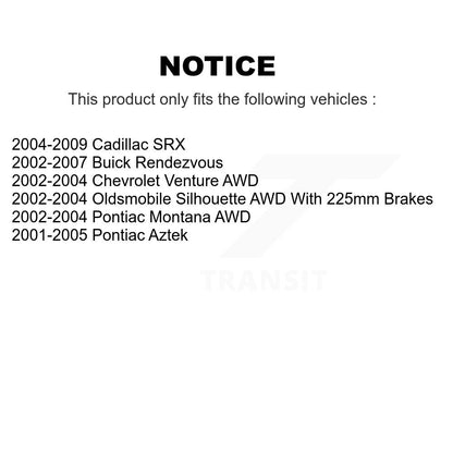 [Arrière] Sabot de frein de stationnement pour Buick Rendezvous Pontiac Montana Chevrolet SRX KNH-100088