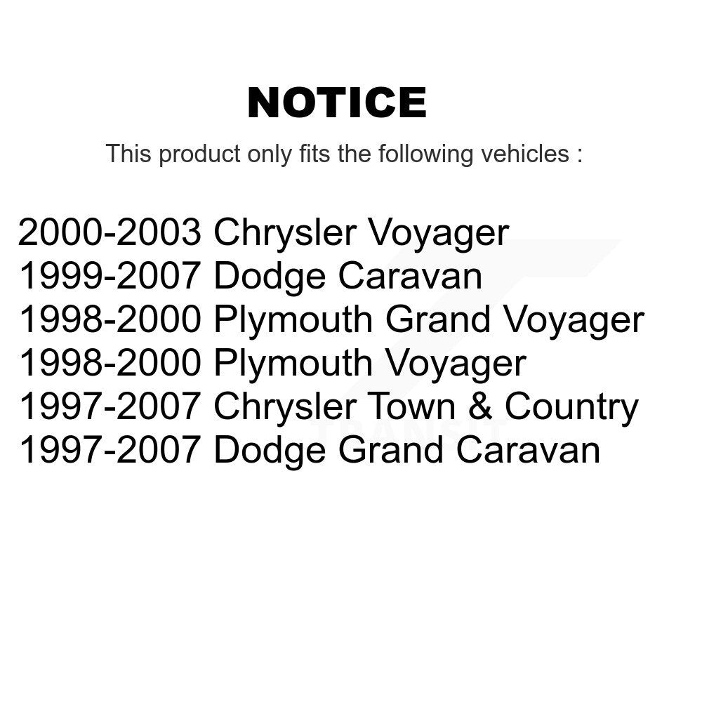 [Arrière] Sabot de frein de stationnement pour Dodge Grand Caravan Chrysler Town & Country KNH-100090