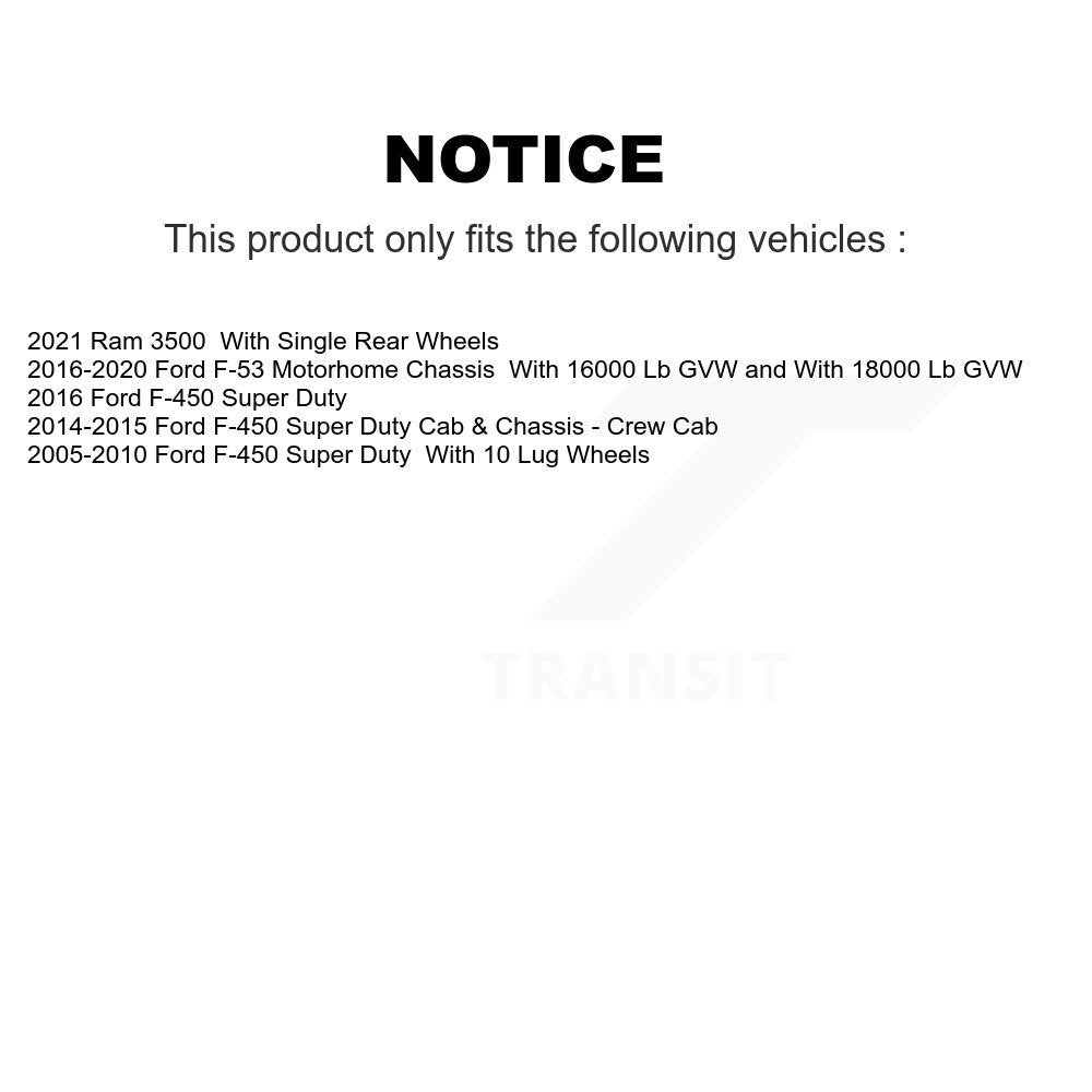 [Arrière] Sabot de frein de stationnement pour Ram 3500 Ford F-450 Super Duty F-53 Motorhome KNH-100096