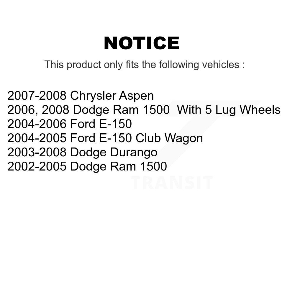 [Arrière] Sabot de frein de stationnement pour Dodge Ram 1500 Durango Chrysler Aspen Ford E-150 KNH-100097