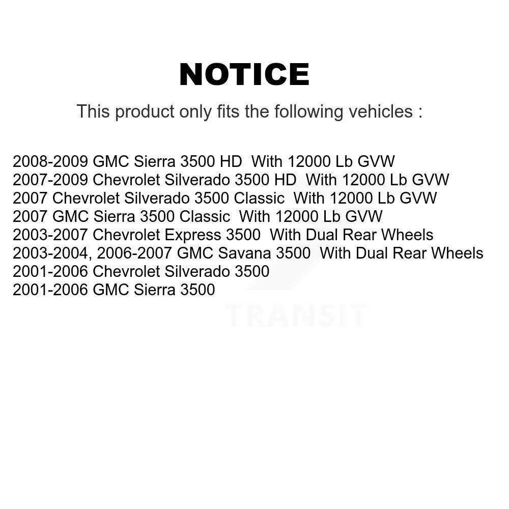 [Arrière] Sabot de frein de stationnement pour Chevrolet GMC Express 3500 Sierra Silverado HD KNH-100101