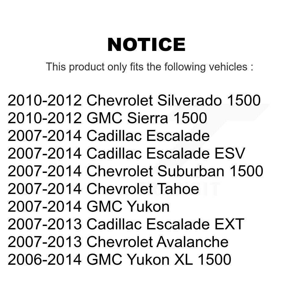 [Arrière] Sabot de frein de stationnement pour Chevrolet GMC Sierra 1500 Silverado Avalanche XL KNH-100108