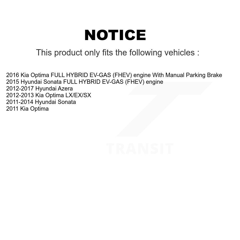[Arrière] Sabot de frein de stationnement pour Hyundai Sonata Kia Optima Azera KNH-100109