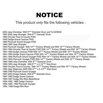 [Arrière] Sabot de frein à tambour pour Jeep Dodge Dakota Wrangler Cherokee Plymouth Grand KNH-100123