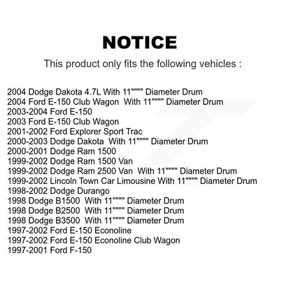[Arrière] Sabot de frein à tambour pour Ford F-150 Dodge Dakota Ram 1500 Durango Explorer KNH-100124