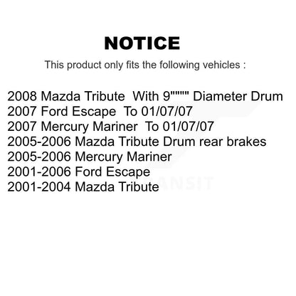 [Arrière] Sabot de frein à tambour pour Ford Escape Mazda Tribute Mercury Mariner KNH-100132