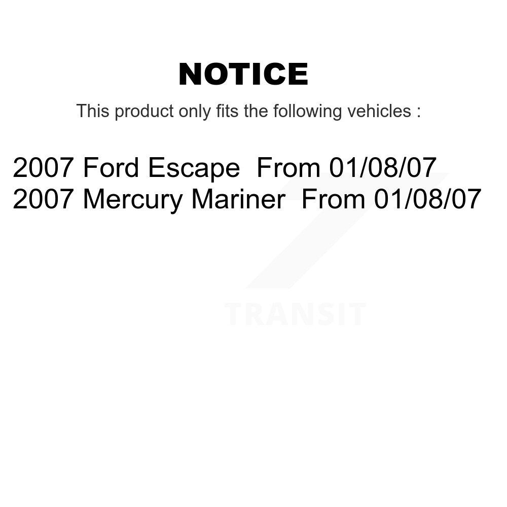 [Arrière] Sabot de frein à tambour pour 2007 Ford Escape Mercury Mariner From 01/08/07 KNH-100133