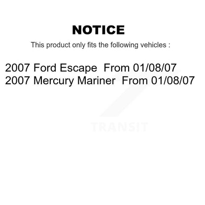 [Arrière] Sabot de frein à tambour pour 2007 Ford Escape Mercury Mariner From 01/08/07 KNH-100133