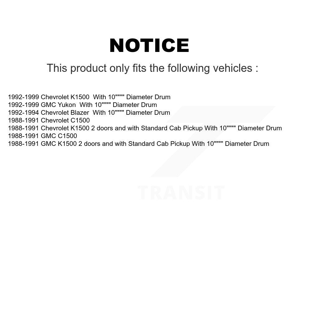 [Arrière] Sabot de frein à tambour pour Chevrolet K1500 C1500 GMC Yukon Blazer KNH-100144