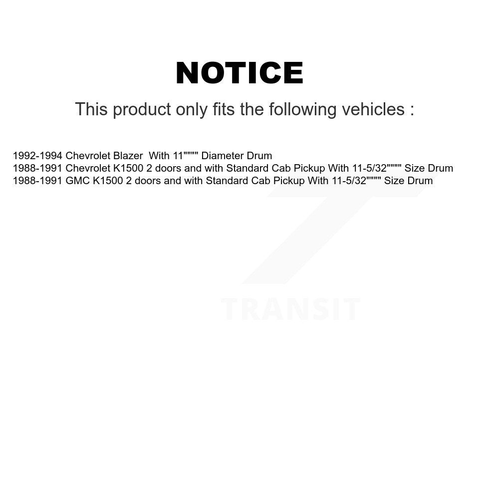 [Arrière] Sabot de frein à tambour pour K1500 Chevrolet GMC Blazer KNH-100146